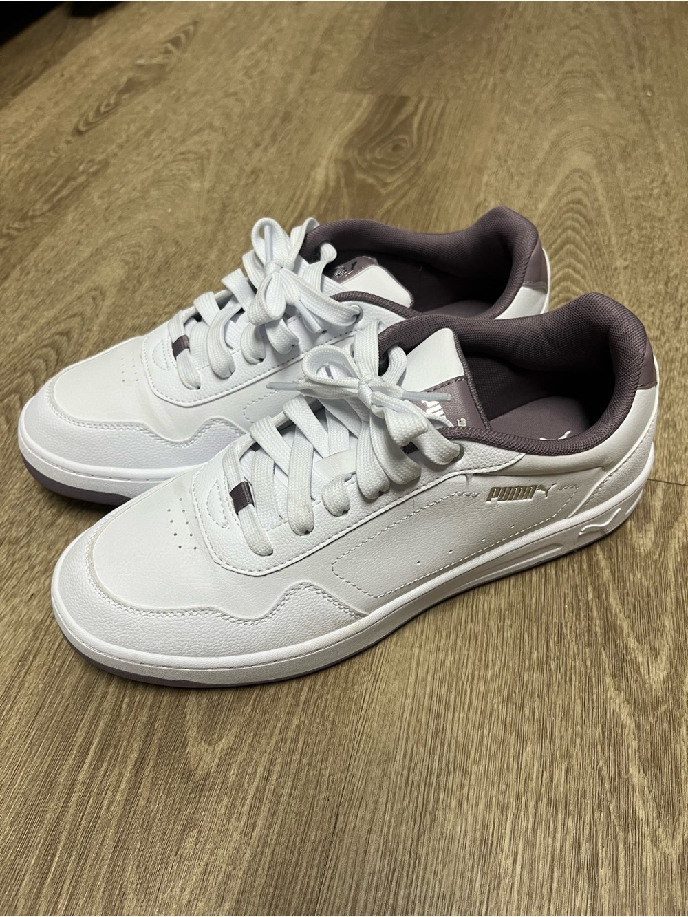 Puma Court Classic White Mauve Sneakers Women’s Size 10 - Picture 2 of 12
